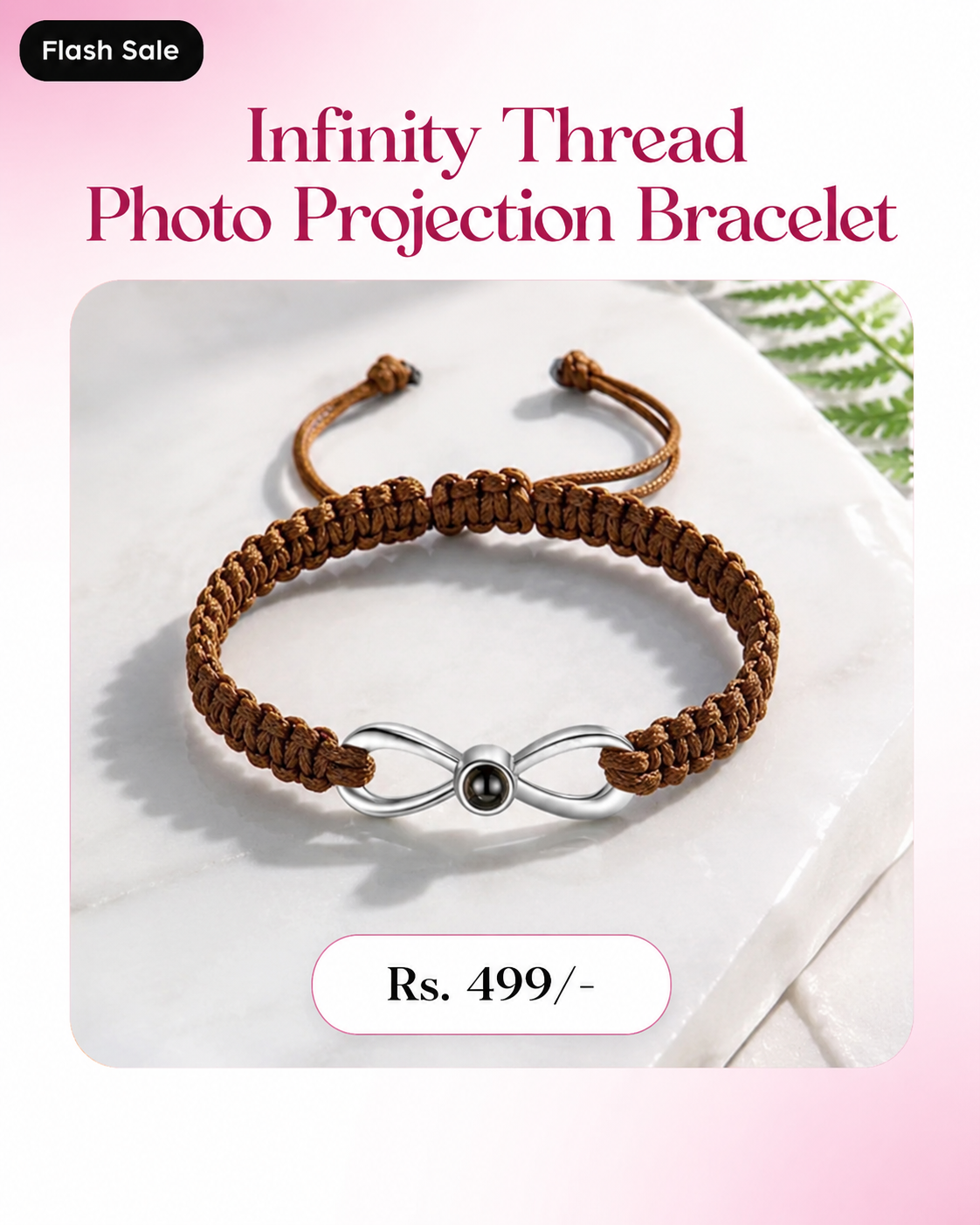 ✨ Infinity Thread Photo Projection Bracelet – Forever Connected ✨