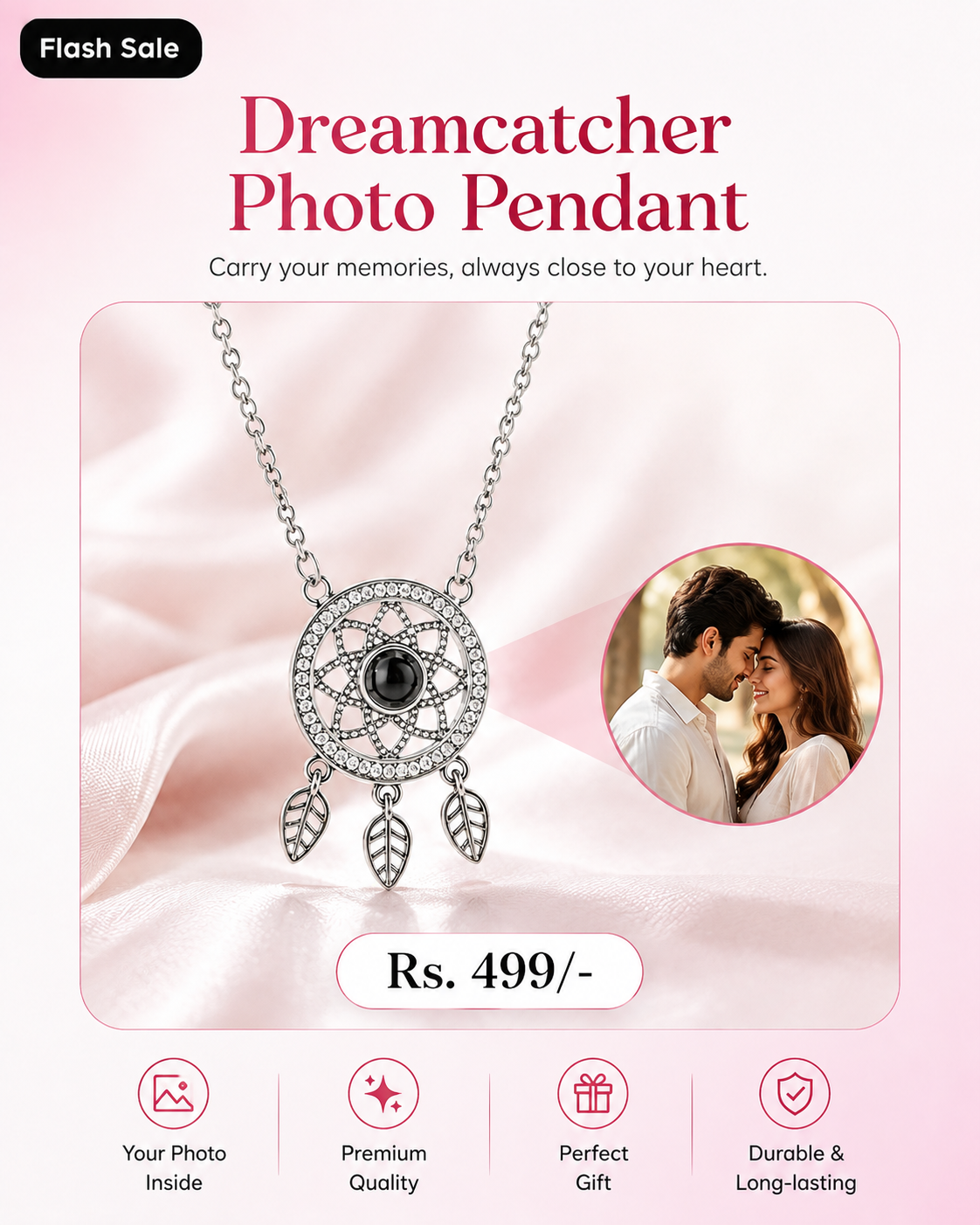 Dreamcatcher Photo Pendant – Hold Your Dreams & Memories Close 🌙